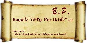Bogdánffy Periklész névjegykártya